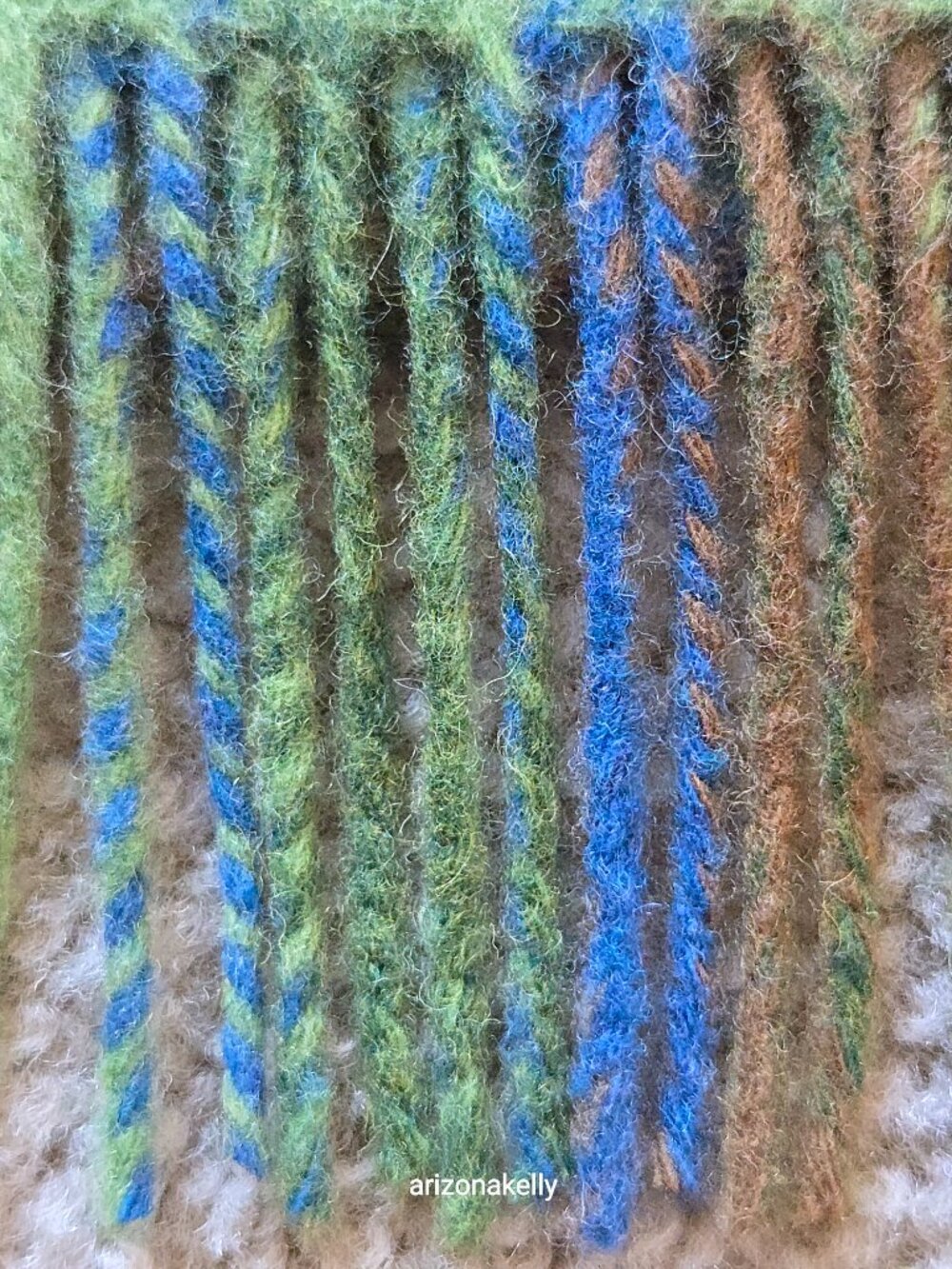 NWOT Lambswool Scarf John Hanly Ireland Plaid Wool Green Blue Brown - Picture 6 of 10
